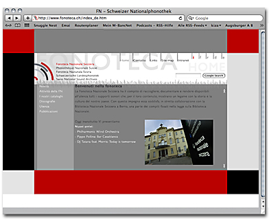 Vorschlag für das Redesign der Fonoteca-Homepage.